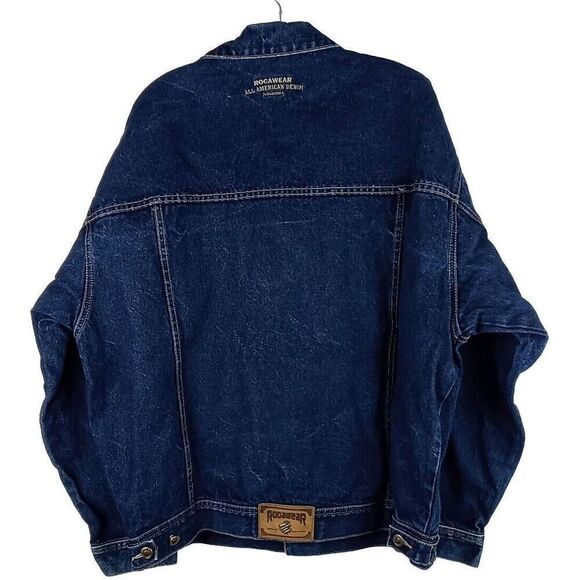 Rocawear Denim  Dungaree Jacket Men's Sz XL Y2K Vintage Great Preowned Condition - Picture 6 of 16